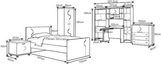 Σκόπελος 1 Ημίδιπλο για Στρώμα 110x190cm