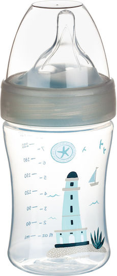 Canpol Babies Plastic Baby Bottle Haberman Lighthouse Anti-colic with Silicone Teat for 0+ Months Beige 260ml