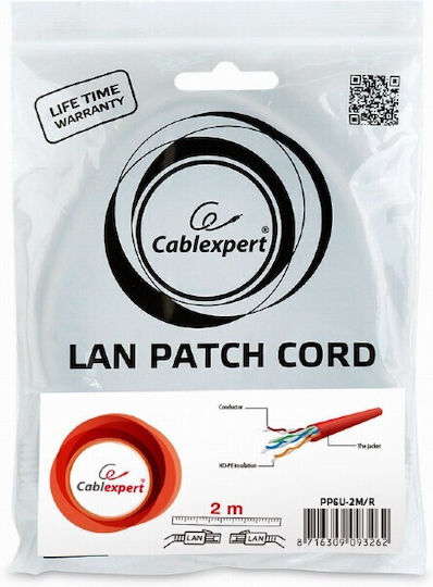 Cablexpert U/UTP Cat.6 (Gigabit) Network Cable Ethernet 2m Red