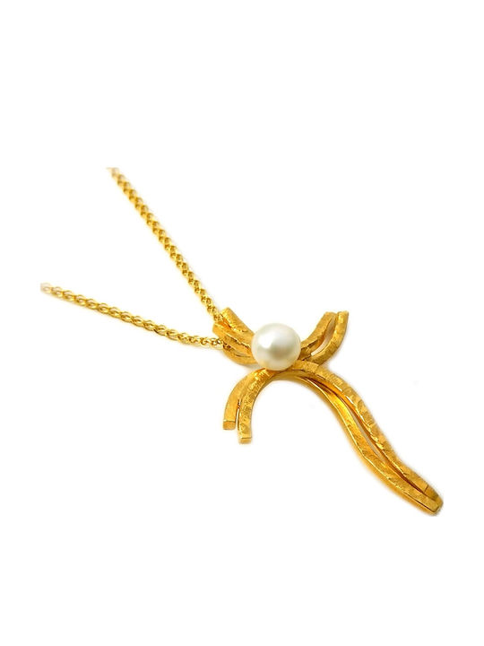 Polytimo Cruci Femeie Aur 14K cu Lanț