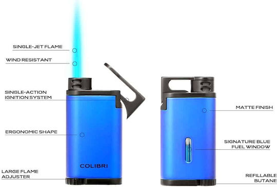 Colibri Αναπτήρας Flamme Winddicht mit Jet-Flamme in Blau Farbe