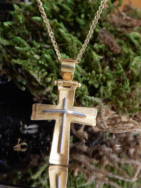 Polytimo Women's Gold Cross 14K with Chain