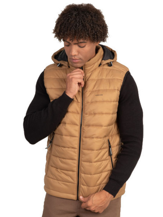 Rebase Men's Sleeveless Puffer Jacket caramel