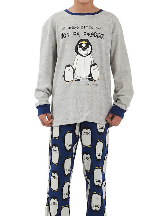 Crazy Farm Set Top & Bottom Kids Cotton Pyjamas Gray