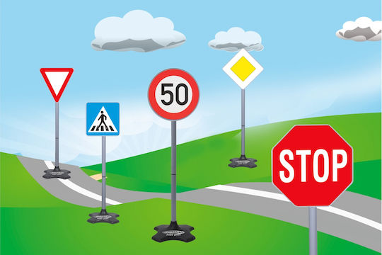 Jamara Traffic Set Grand With 5 Different Road Signs Образователна Игра Образователни за 3+ години Години