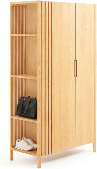 Double Door Wardrobe Lazar Brown 104x50x190cm