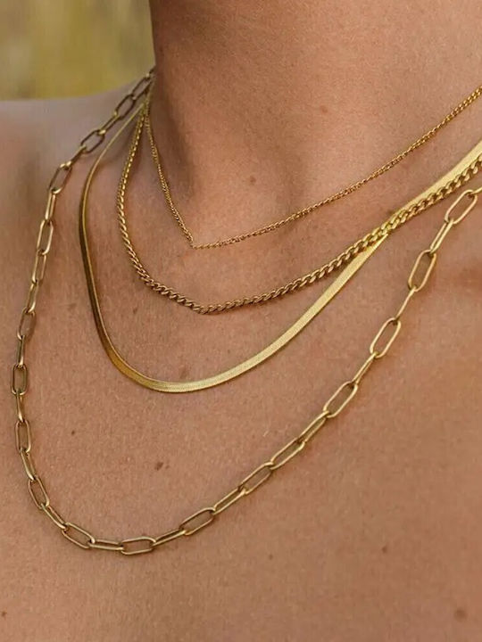 Callajewels Kette Nacken Vergoldet Aus Stahl