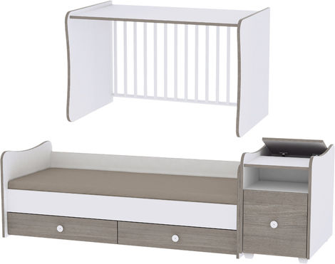 Lorelli Πολυμορφική Κούνια Trend Plus White & Milky Green με Συρτάρι