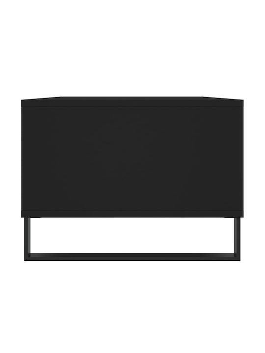 Rectangular Central Wooden Coffee Table with Drawers Black M90xP50xH36.5cm