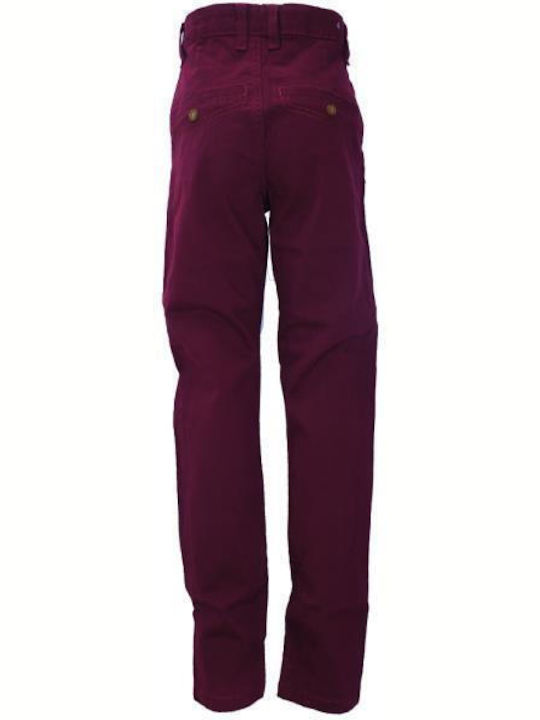 New College Kids Fabric Trousers Burgundy