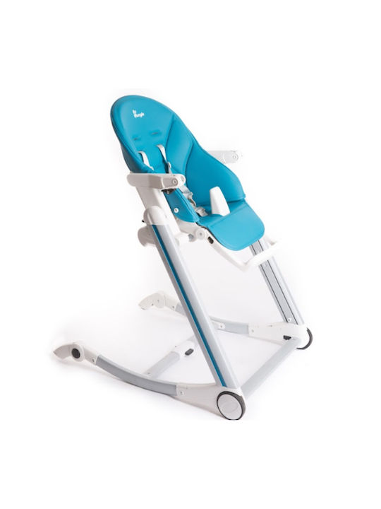 Bo Jungle B-High Chair Αναδιπλούμενο Καρεκλάκι Φαγητού με Ρυθμιζόμενο Ύψος Τιρκουάζ