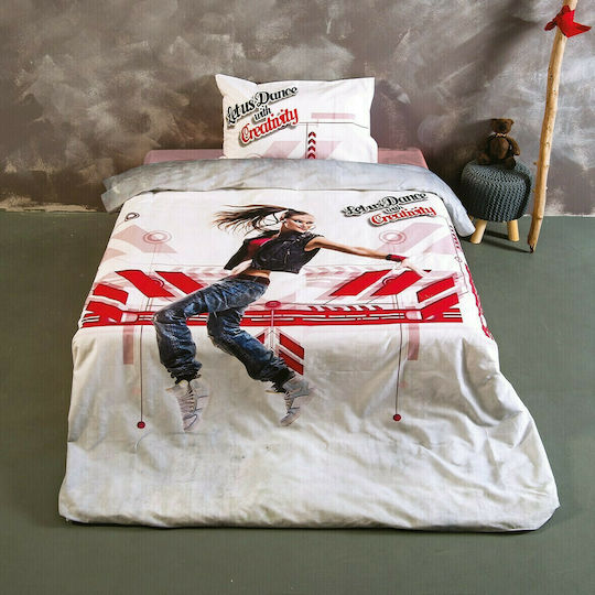 SB Home Kinderbettlaken Set Einzeln Hip Hop Rotes 160x260cm