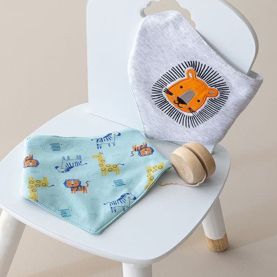 Palamaiki Bandana Stoff mit Bügelverschluss und Schlaufe BOOALO - BLUE 2Stück