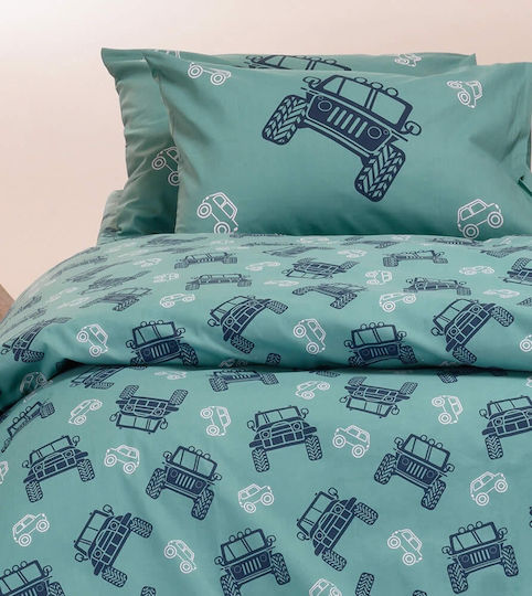 Melinen Kids Cotton Pillowcase Set 50x70cm Aqua