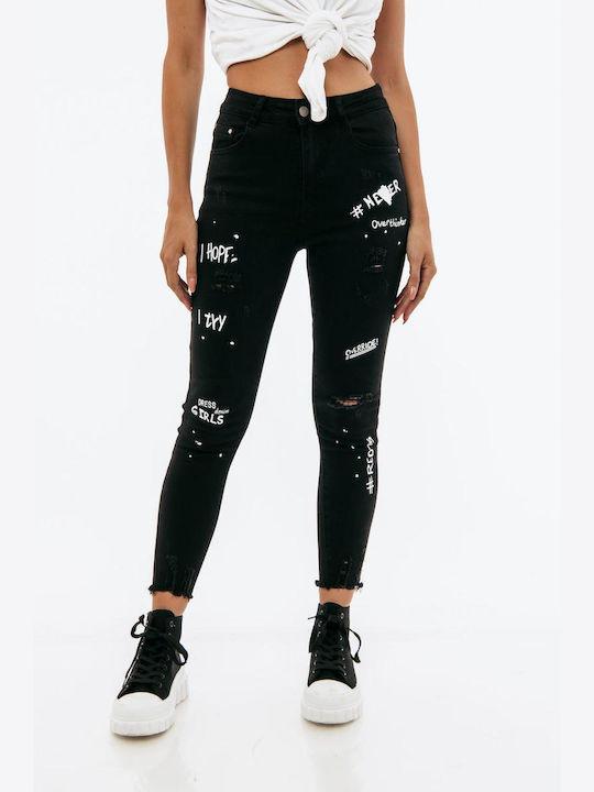 Freestyle Γυναικείο Βαμβακερό Παντελόνι σε Slim Εφαρμογή Μαύρο