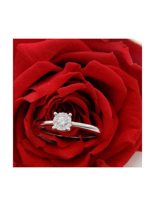 Art d or Single Stone from White Gold 18K with Diamond