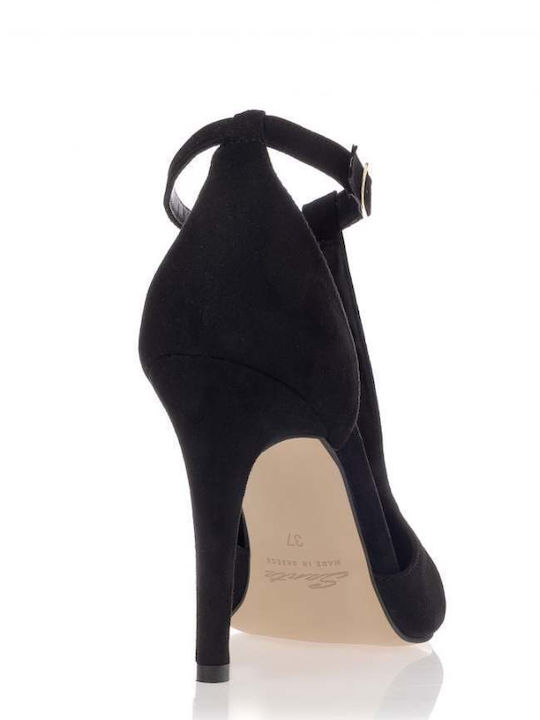 Sante Suede Pantofi cu toc Negre