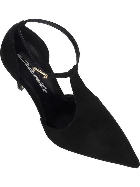 Suede Black Heels