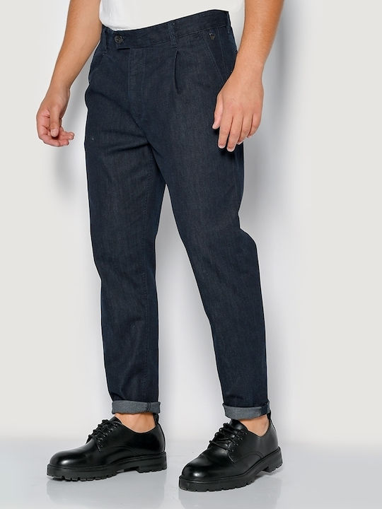 Men's Slim Fit Elastic Blue Jeans Pants