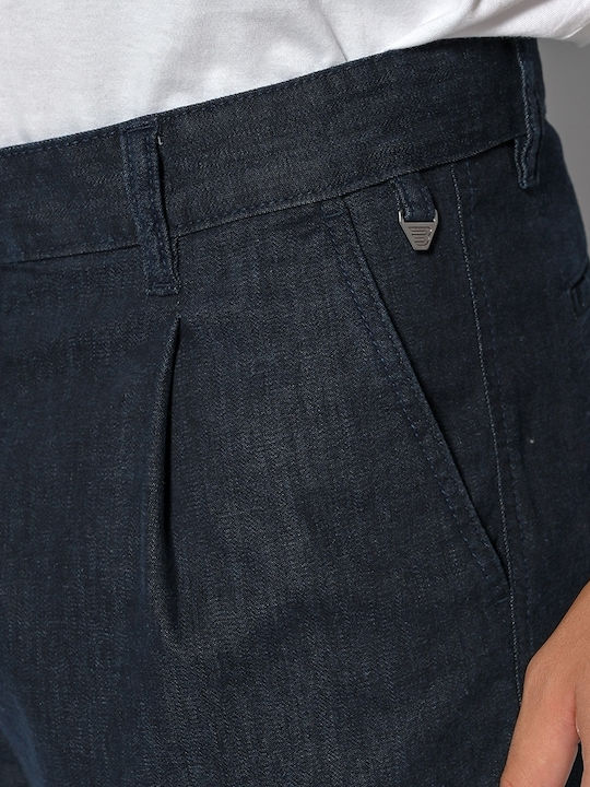 Men's Slim Fit Elastic Blue Jeans Pants