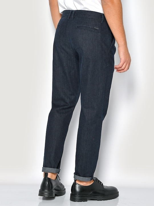 Men's Slim Fit Elastic Blue Jeans Pants