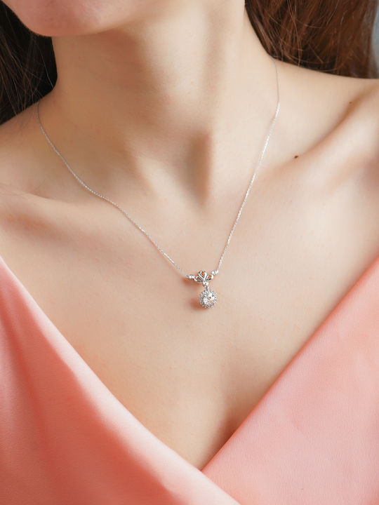 Kiriakos Gofas Set with Necklace , Earrings & Ring from White Gold 14K with Stones