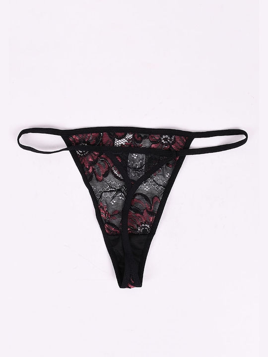 Rosa Junio Women's String with Lace Black