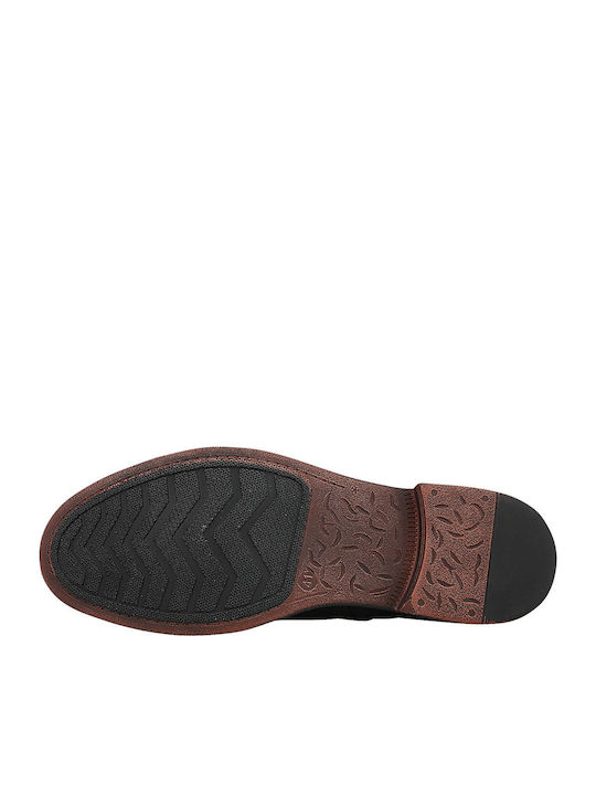 Ghete Barbati Chelsea Din Piele Negre