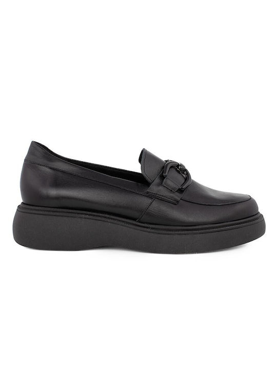 Castor Anatomic Leather Women's Moccasins in Black Color