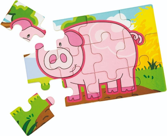 Ξύλινο Παιδικό Puzzle Diorama Farm για 2+ Ετών 48pcs Andreu Toys