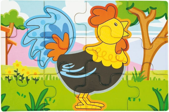 Ξύλινο Παιδικό Puzzle Diorama Farm για 2+ Ετών 48pcs Andreu Toys