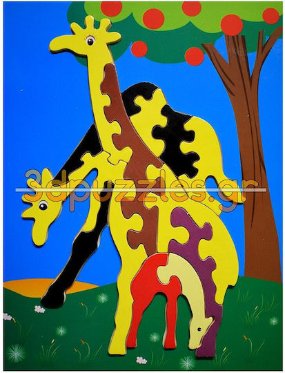 Wooden Kids Peg Puzzle Wooden Puzzle Giraffes for 2+ Years 12pcs Anelixi