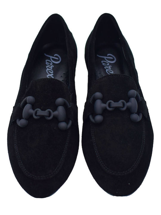 Parex Leather Women's Moccasins in Black Color