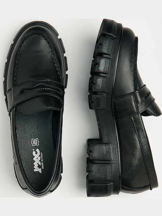 Δερμάτινα Γυναικεία Loafers σε Μαύρο Χρώμα