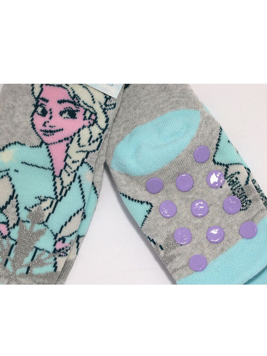 Disney Παιδικές Κάλτσες Αντιολισθητικές Frozen Γκρι