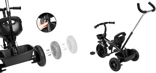 HyperMotion Детска Триколка Tobi Vector със Съхранение & Родителска Дръжка за 12+ месеца Черен