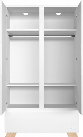 Oslo Two Door Wardrobe Grey 101x54x180cm