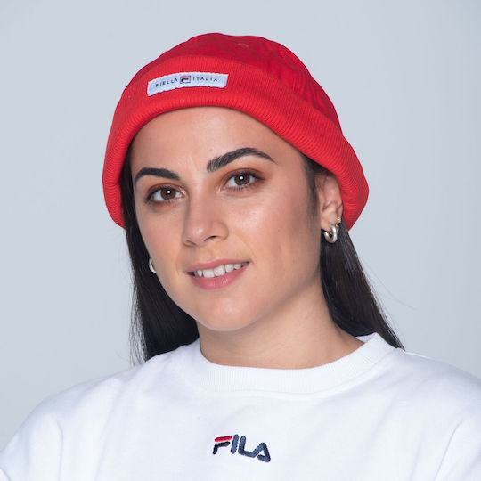 Beanie Unisex Σκούφος Πλεκτός σε Κόκκινο χρώμα