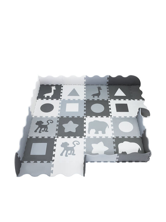 Moby System Kinderbodenpuzzle Grey 16Stück