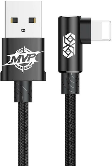 Baseus MVP Angle (90°) / Braided USB to Lightning Cable Μαύρο 1m (CALMVP-01)