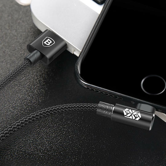 Baseus MVP Angle (90°) / Braided USB to Lightning Cable Μαύρο 1m (CALMVP-01)