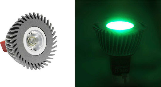 Adeleq Λάμπα LED 3W για Ντουί GU5.3 και Σχήμα MR16 Πράσινο