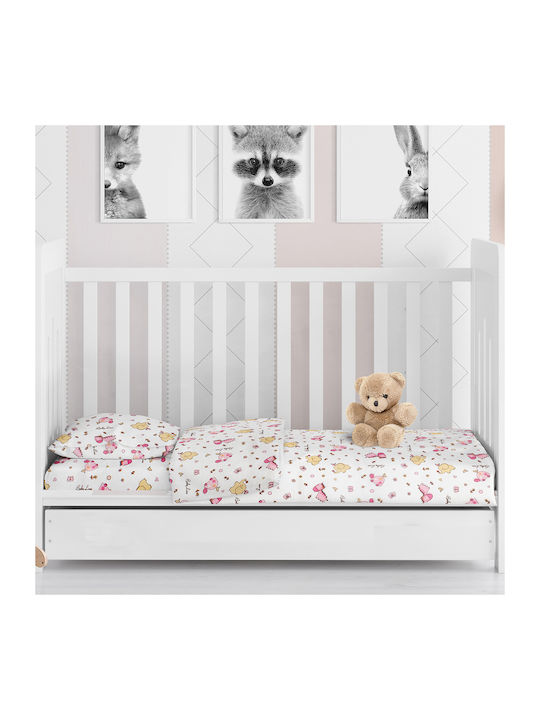 Dimcol Duvet Crib Cotton Elephant Pink 120x160cm