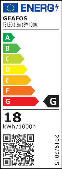 Evivak Λάμπα LED 18W Τύπου Φθορίου 120εκ. για Ντουί G13 και Σχήμα T8 Φυσικό Λευκό 1620lm