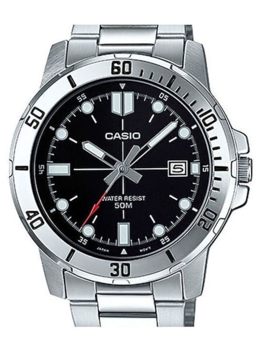 Casio Men's Watch 45mm Battery with Silver Metal Bracelet