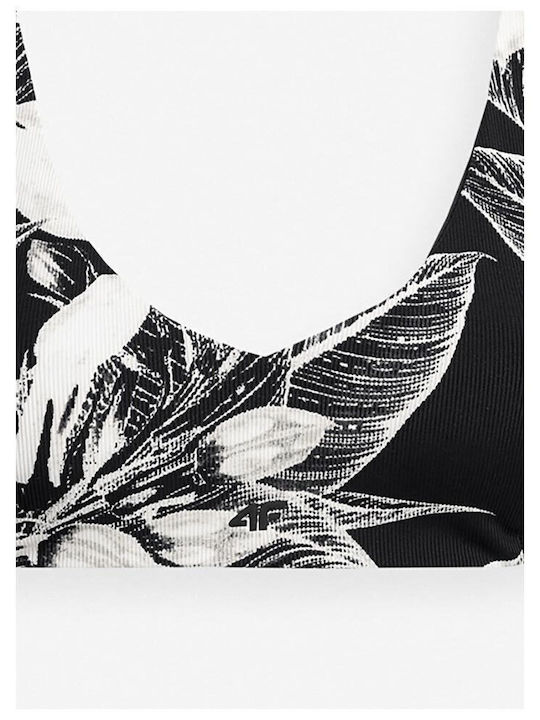 Bikini Sutien sport Floral Negru