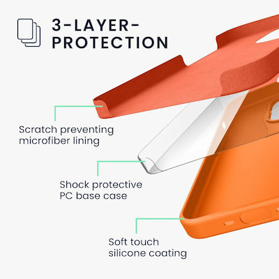 KWmobile Rubberized Back Cover Silicone Orange (iPhone 15 Pro)