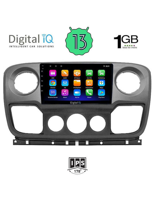 Digital IQ Car Audio System for Opel Movano Renault Master Nissan NV400 2010-2020 (Bluetooth/USB/AUX/WiFi/GPS/Android-Auto) with Touch Screen 10"