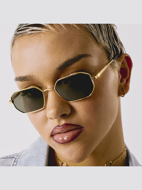 Meller Idir Unisex Sunglasses with Gold Metal Frame and Gray Polarized Lens I-GOLDCAR