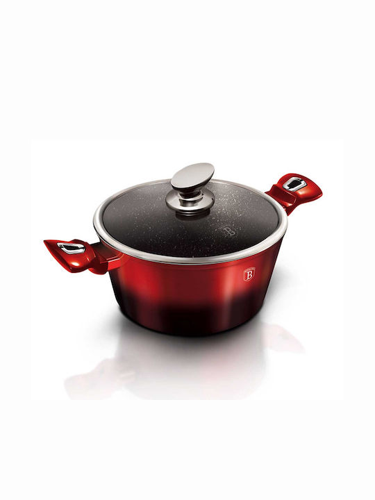 Berlinger Haus Metallic Line Βαθιά Κατσαρόλα από Αλουμίνιο 4.1lt / 24cm Black-Burgundy